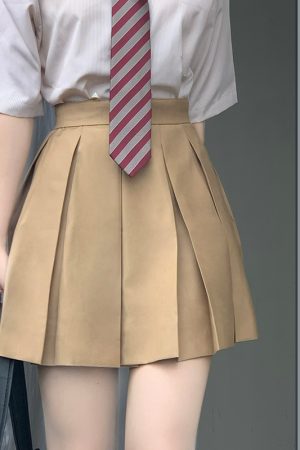 Women's Striped Long Sleeve JK Shirt Uniform Set - White and Blue Pudding Bear Design for Spring 2025 Fashion