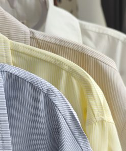 Women's Striped Long Sleeve JK Shirt Uniform Set - White and Blue Pudding Bear Design for Spring 2025 Fashion