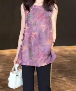 Women's Summer 2025 Korean Style Slim-Fit Lapel Top & Age-Reducing Wide-Leg Pants Two-Piece Outfit Set