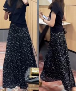 Women's Summer 2025 Korean Style Slim-Fit Lapel Top & Age-Reducing Wide-Leg Pants Two-Piece Set