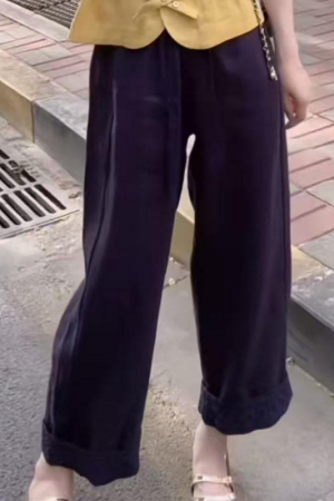 Women's Summer Button-Down Waist-Cinching Slim-Fit Collared Top with Casual Straight-Leg Pants Set - Trendy Summer Outfit