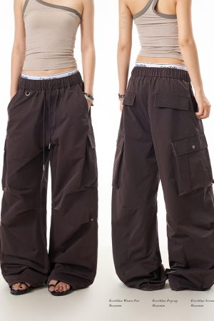 Women's Summer Outdoor Breathable Cargo Pants - American Style Loose Straight Multi-Pocket Casual Dance Pants