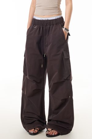 Women's Summer Outdoor Breathable Cargo Pants - American Style Loose Straight Multi-Pocket Casual Dance Pants