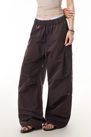 Women's Summer Outdoor Breathable Cargo Pants - American Style Loose Straight Multi-Pocket Casual Dance Pants