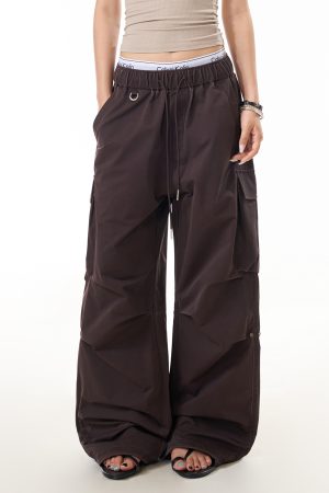 Women's Summer Outdoor Breathable Cargo Pants - American Style Loose Straight Multi-Pocket Casual Dance Pants