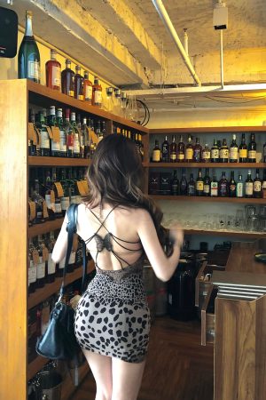 Women's Summer Slim Fit Bodycon Dress with Lace Leopard Print - Trendy Dusk Style for 90s and Y2K Fashion