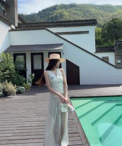 Women's Summer Thin High-Waisted Striped Vest and Wide-Leg Pants Set - Chic 90s Inspired Two-Piece Outfit for Stylish Looks