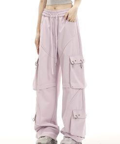 Women's Summer Wide-Leg Multi-Pocket Hip-Hop Casual Pants - Trendy Street Style for Dance and Sports