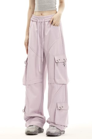 Women's Summer Wide-Leg Multi-Pocket Hip-Hop Casual Pants - Trendy Street Style for Dance and Sports