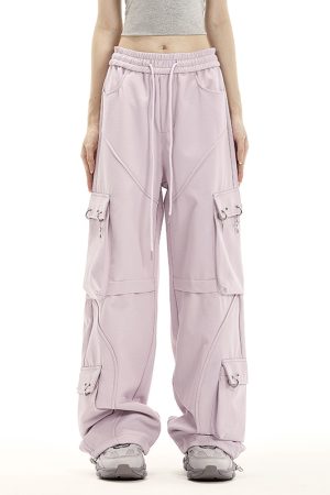 Women's Summer Wide-Leg Multi-Pocket Hip-Hop Casual Pants - Trendy Street Style for Dance and Sports