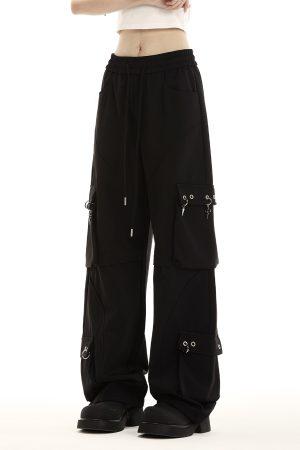 Women's Summer Wide-Leg Multi-Pocket Hip-Hop Casual Pants - Trendy Street Style for Dance and Sports