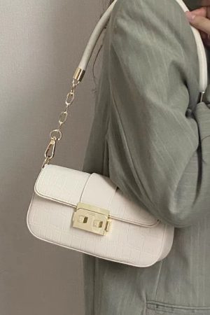 Women's Textured Square Underarm Bag, Versatile Chain Shoulder Crossbody Bag, Chic 2025 Style, High-End Fashion Accessory