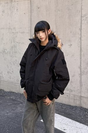 Women's Thick Hooded Parka with Fur Collar - 2025 Winter Jacket in American Style, Unisex Cotton Coat for Cold Weather