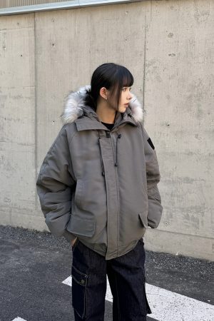 Women's Thick Hooded Parka with Fur Collar - 2025 Winter Jacket in American Style, Unisex Cotton Coat for Cold Weather