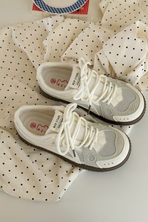 Women's Thick-Soled Mesh Breathable White Training Shoes - Versatile Korean Style for Summer 2025