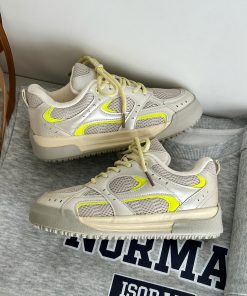 Women's Thick-Soled White Mesh Sneakers - Versatile American Style for Spring 2025 - Casual Y2K Student Footwear