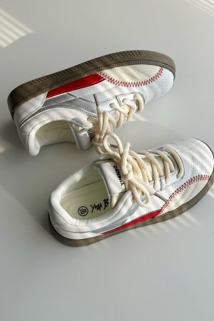 Women's Thick-Soled White Panel Shoes, 2025 Spring Versatile Niche Footwear, Soft Style for Casual and Trendy Looks