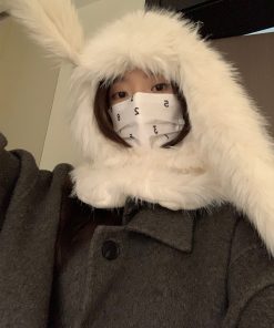 Women's Thickened Plush Hat and Scarf Set, Warm Fleece Neck Gaiter, Cute Winter Ear Protection, Cozy Two-Piece Accessory Set