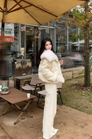 Women's Thickened Protein Leather Down Jacket - Designer Outerwear for Autumn and Winter, Chic and Warm
