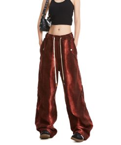 Women's Tie-Dye Cargo Pants - Trendy Hip-Hop Wide-Leg Straight Design for American High Street & Jazz Dance Styles