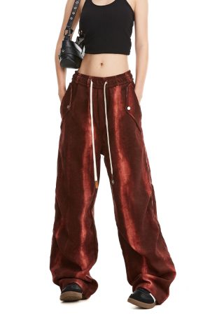 Women's Tie-Dye Cargo Pants - Trendy Hip-Hop Wide-Leg Straight Design for American High Street & Jazz Dance Styles