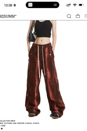Women's Tie-Dye Cargo Pants - Trendy Hip-Hop Wide-Leg Straight Design for American High Street & Jazz Dance Styles