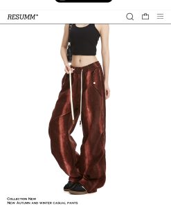 Women's Tie-Dye Cargo Pants - Trendy Hip-Hop Wide-Leg Straight Design for American High Street & Jazz Dance Styles