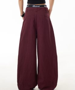 Women's Trendy American Style Wide Leg Casual Pants - Loose Fit Flattering Straight Leg Trousers for Effortless 90s-Inspired Look