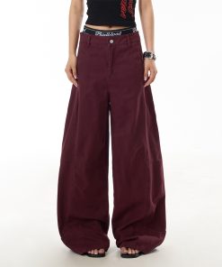 Women's Trendy American Style Wide Leg Casual Pants - Loose Fit Flattering Straight Leg Trousers for Effortless 90s-Inspired Look