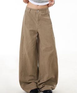 Women's Trendy American Style Wide Leg Casual Pants - Loose Fit Flattering Straight Leg Trousers for Effortless 90s-Inspired Look