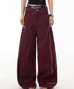 Women's Trendy American Style Wide Leg Casual Pants - Loose Fit Flattering Straight Leg Trousers for Effortless 90s-Inspired Look