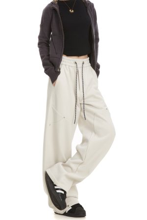 Women's Versatile American Style Loose Straight Leg Sports Pants for Hip Hop Dance & Casual Wear â€“ Slimming Sweatpants