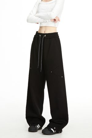 Women's Versatile American Style Loose Straight Leg Sports Pants for Hip Hop Dance & Casual Wear â€“ Slimming Sweatpants