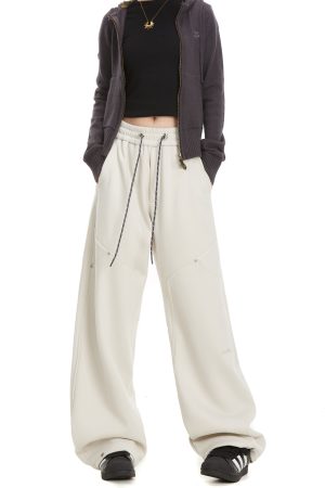 Women's Versatile American Style Loose Straight Leg Sports Pants for Hip Hop Dance & Casual Wear â€“ Slimming Sweatpants
