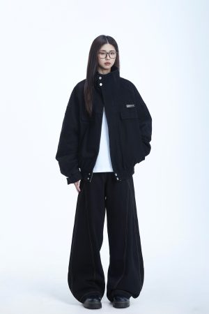 Women's Vintage American-Style Canvas Work Jacket with Stand Collar - 2025 Spring New Arrival, Clean Fit Design