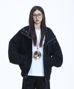 Women's Vintage American-Style Canvas Work Jacket with Stand Collar - 2025 Spring New Arrival, Clean Fit Design