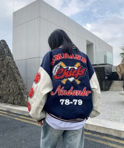 Women's Vintage Baseball Jacket - Legal Alien Thick Loose Winter Coat, Trendy American Style Outerwear for Men, Y2K Fashion