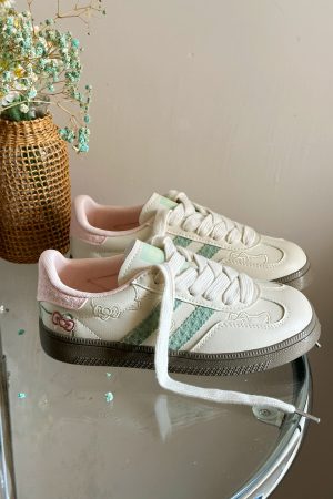 Women's White Kitty Cat Sneakers - 2025 Spring Style, Versatile Niche Training Shoes, Cute Casual Footwear