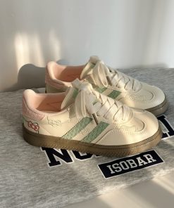 Women's White Kitty Cat Sneakers - 2025 Spring Style, Versatile Niche Training Shoes, Cute Casual Footwear