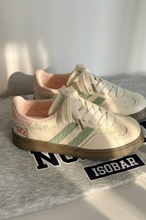 Women's White Kitty Cat Sneakers - 2025 Spring Style, Versatile Niche Training Shoes, Cute Casual Footwear
