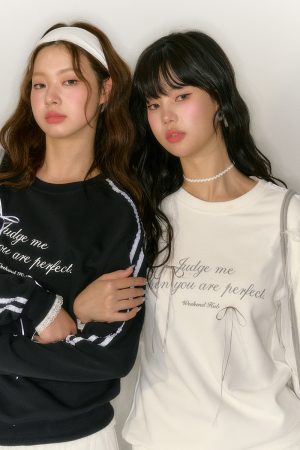 Women's White Round Neck Sweatshirt - Casual Long Sleeve Hoodless Jacket for Spring & Autumn, American Lazy Style Fashion