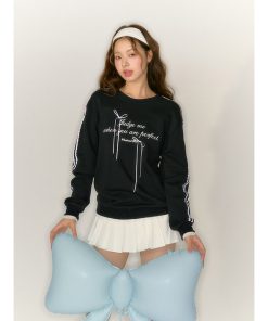 Women's White Round Neck Sweatshirt - Casual Long Sleeve Hoodless Jacket for Spring & Autumn, American Lazy Style Fashion