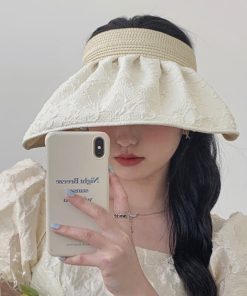 Women's Wide Brim Sun Hat, Open-Top UV Protection Beach Hat for Spring and Summer Outdoor Style