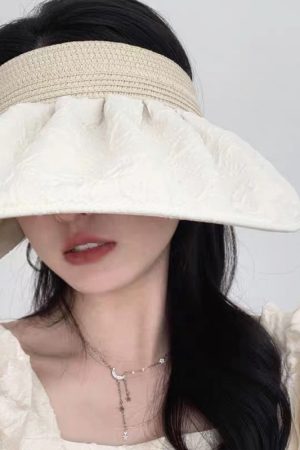 Women's Wide Brim Sun Hat, Open-Top UV Protection Beach Hat for Spring and Summer Outdoor Style