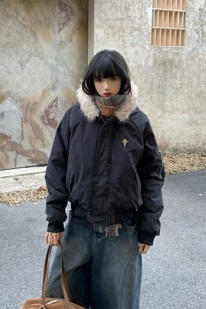Women's Winter Fur Collar Parka - Thick Warm Cotton Coat for Couples - American High Street Style Jacket