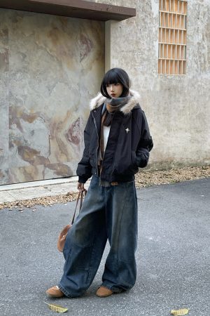 Women's Winter Fur Collar Parka - Thick Warm Cotton Coat for Couples - American High Street Style Jacket