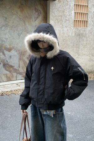 Women's Winter Fur Collar Parka - Thick Warm Cotton Coat for Couples - American High Street Style Jacket