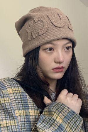 Women's Wool Knit Hat - Versatile Autumn/Winter Warm Cap, Face-Shaping Design, Korean Style, Trendy for Couples
