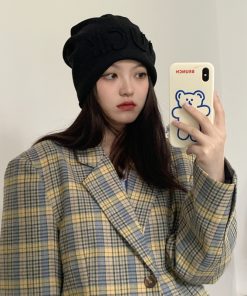 Women's Wool Knit Hat - Versatile Autumn/Winter Warm Cap, Face-Shaping Design, Korean Style, Trendy for Couples
