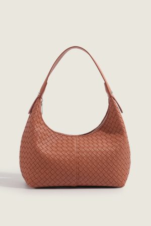 Women's Woven Underarm Baguette Bag - Versatile Comfortable Cross-Body Fashion Trend for Commuters
